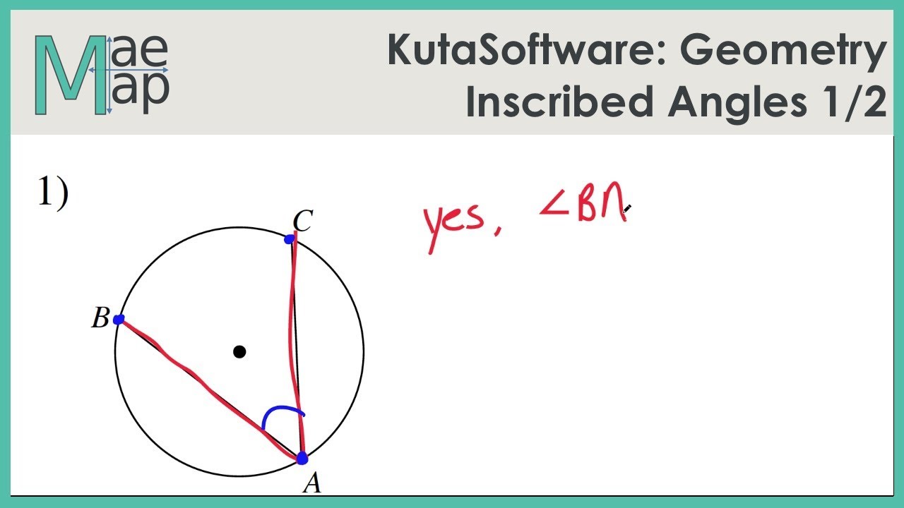 inscribed angles kuta software answers